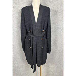 International Concepts Metallic Double-Breasted Cardigan Black Plus 0X NWT's